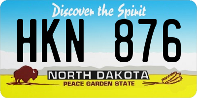 ND license plate HKN876