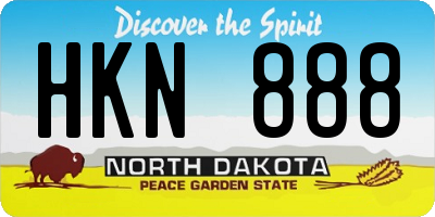 ND license plate HKN888