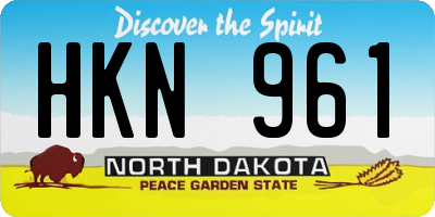 ND license plate HKN961