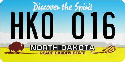 ND license plate HKO016