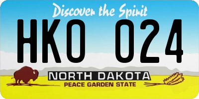 ND license plate HKO024