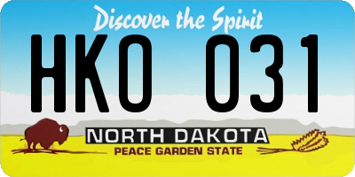 ND license plate HKO031