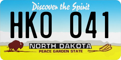 ND license plate HKO041