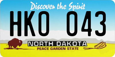 ND license plate HKO043