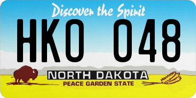 ND license plate HKO048