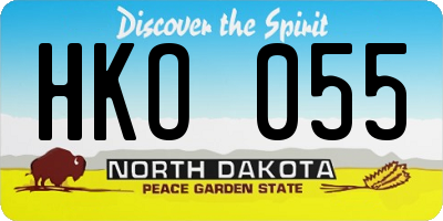 ND license plate HKO055
