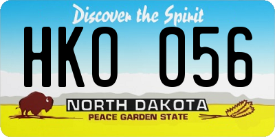 ND license plate HKO056