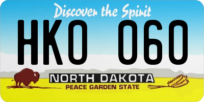 ND license plate HKO060