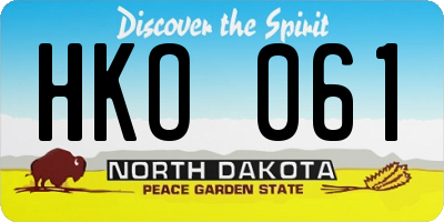 ND license plate HKO061