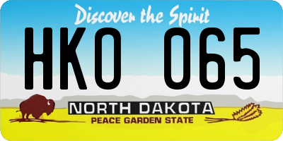 ND license plate HKO065