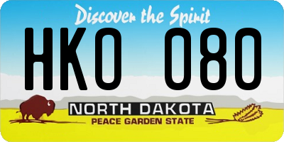 ND license plate HKO080