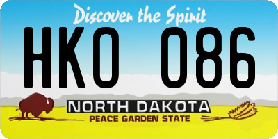 ND license plate HKO086