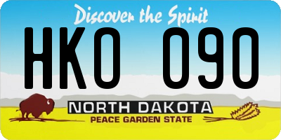 ND license plate HKO090
