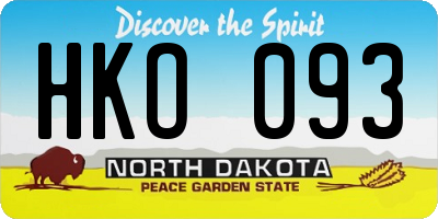 ND license plate HKO093