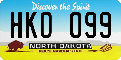 ND license plate HKO099