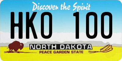 ND license plate HKO100