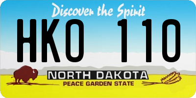 ND license plate HKO110
