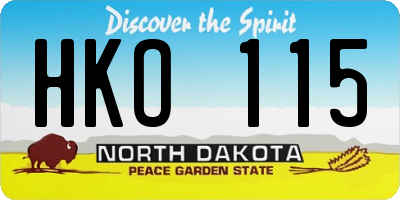 ND license plate HKO115