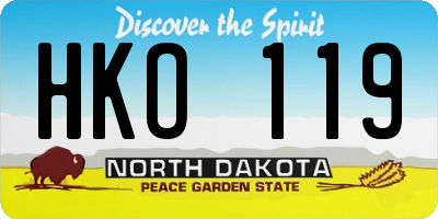 ND license plate HKO119