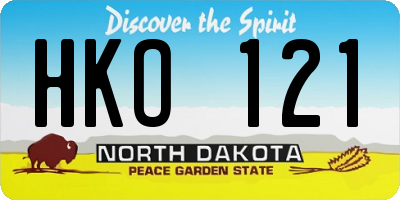 ND license plate HKO121