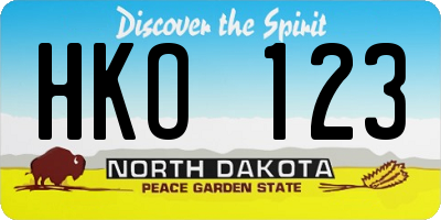ND license plate HKO123