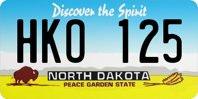ND license plate HKO125