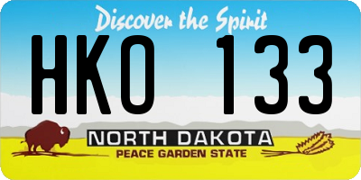ND license plate HKO133