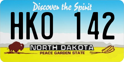 ND license plate HKO142