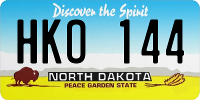 ND license plate HKO144