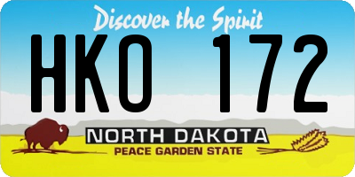 ND license plate HKO172