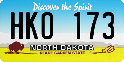 ND license plate HKO173