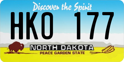 ND license plate HKO177