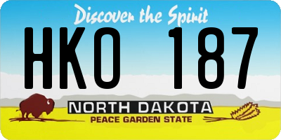 ND license plate HKO187