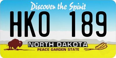 ND license plate HKO189