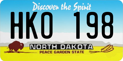 ND license plate HKO198