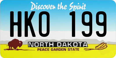 ND license plate HKO199