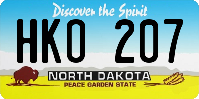 ND license plate HKO207