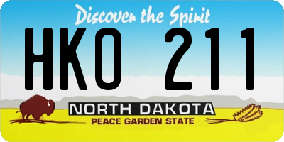 ND license plate HKO211