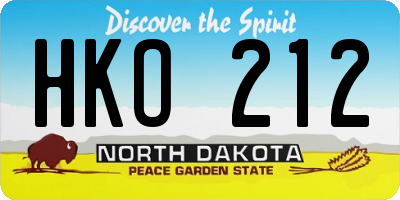 ND license plate HKO212
