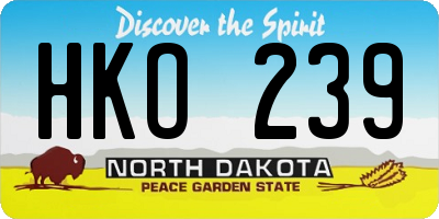 ND license plate HKO239