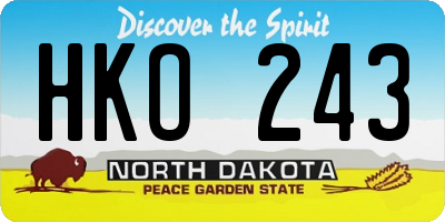 ND license plate HKO243