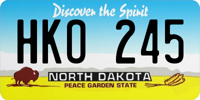 ND license plate HKO245