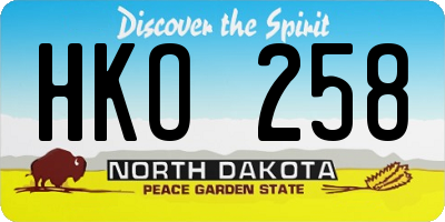 ND license plate HKO258