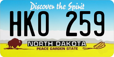 ND license plate HKO259