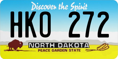 ND license plate HKO272