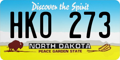 ND license plate HKO273