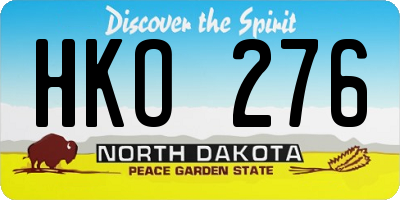 ND license plate HKO276