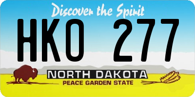 ND license plate HKO277