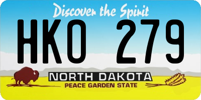 ND license plate HKO279