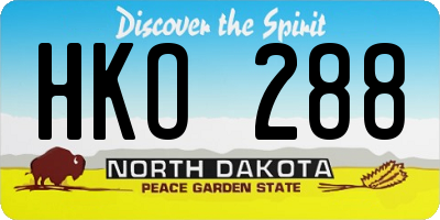 ND license plate HKO288